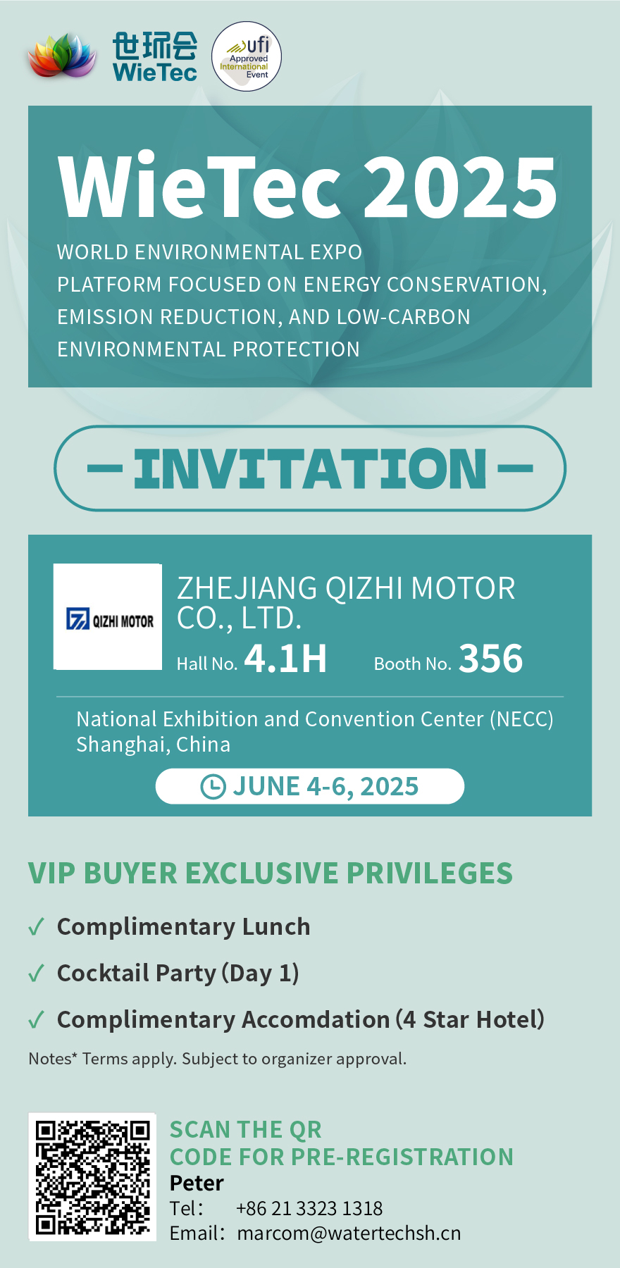 Zhejiang Qizhi Motor., Ltd. продемонстрировать зеленые инновации в Wie Tec 2025